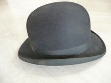 Vintage Dobbs Black Derby Bowler Hat Mens 7