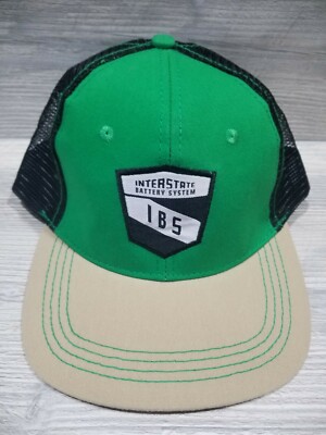Hat Cap Interstate Battery System IBS Green with Black Mesh Snapback