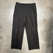 Vintage Jos A Bank Wool pleated trousers brown pinstripe made in USA