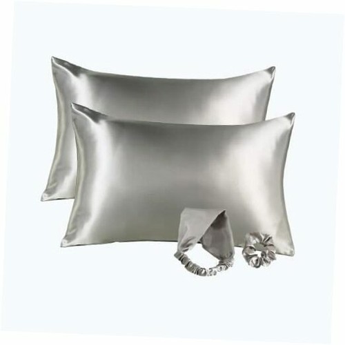 Silver Grey Silk Pillowcases Queen 