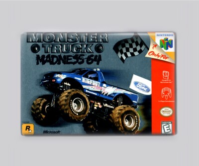 MONSTER TRUCK MADNESS / N64 - 2''x3'' FRIDGE MAGNET (box nintendo 64 game retro)