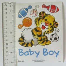 Suzy's Zoo BABY BOY - Sheet of Vintage BABY Stickers 9842