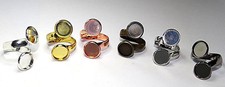 Rohling mit Fassung Cabochons 10mm 12 mm Ringschiene  *FARBWAHL* gold silber ...