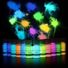 Glow in The Dark Pigment Powder 12 Colors Luminous Powder Set for Epoxy Resin