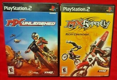 MX Unleashed + Superfly Racing Carmichael - PS2 Playstation 2 Tested Game  Lot