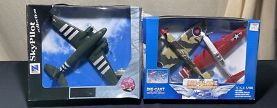 LOT OF 2 SkyPilot U.S.AIR FORCE NewRay & DIE-CAST AIR-PLANE DOUBLE PLANE PLAYSET