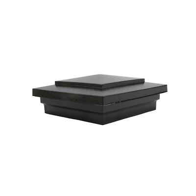 4'' Sq. Cape May Downward Low Voltage LED Lighted Vinyl Post Cap - Black