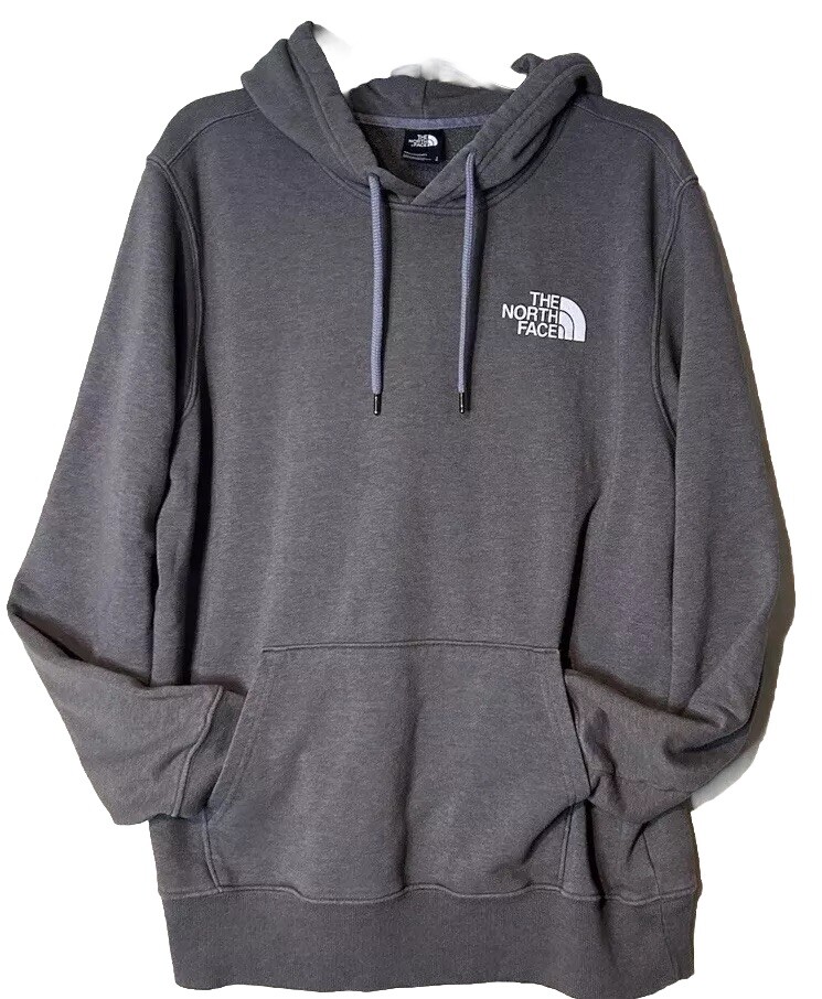 Northface Never Stop Exploring Red Logo Gray Mens… - image 1