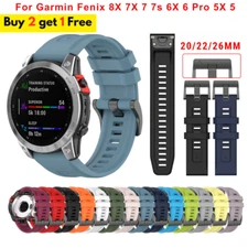 QuickFit 20 22mm 26mm Watch Straps For Garmin Fenix 7X 7 7S 6X 6 6S Pro Silicone