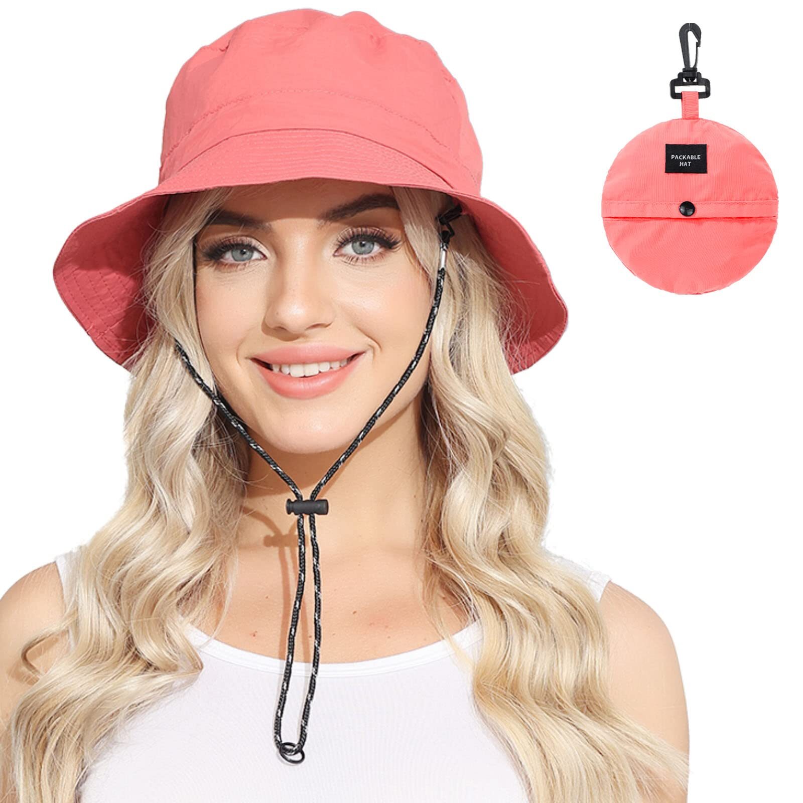 Women's Waterproof UV Sun Hat Packable Bucket Style Watermelon Print