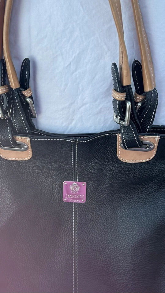 WOMEN'S BAG I MEDICI FIRENZE ITALY RICH PEBBLED LEATHER PURSE HANDBAG TOTE - Image 2 of 4