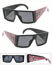 Locs Men Thick Arm Gangsta Motorcycle Biker Sports Sunglasses Red Bandana LC104