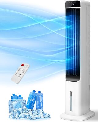 Evaporative Air Cooler, 3 in 1 Portable Air Conditioner Fan with Remote Control,