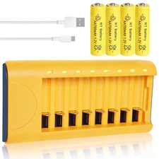 1.2V NiMH AA Rechargeable Batteries 700mAh + AAA AA Smart Battery Charger 8 Bay