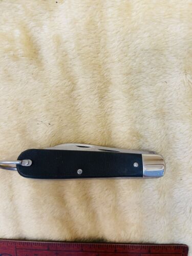 VINTAGE COLONIAL 08 PROV., RI ELECTRICIANS POCKET KNIFE - BLACK DELRIN - Picture 7 of 7