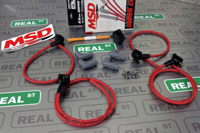 MSD Universal 4 Cylinder 8.5mm Spark Plug Wires Set Super Conductor Red 31689