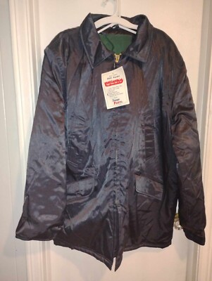 966 Parka vintage puffer jacket coat full zip color blue with hoody size XL