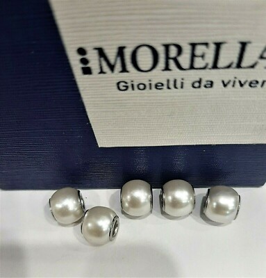 Charm Morellato Drops in acciaio e resina bianca per bracciali o