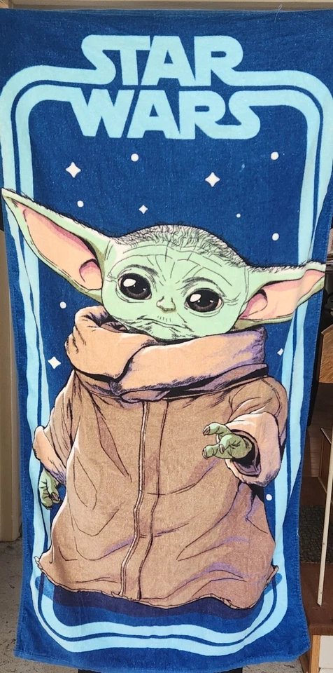 Toalha de banho Star Wars Mandalorian Grogu praia 54"x28" nova sem etiquetas - Imagem 3 de 4