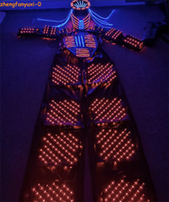 LED Robot Costume Suit Party Show RGB Glowing Night Lights Robot Cosplay Costume