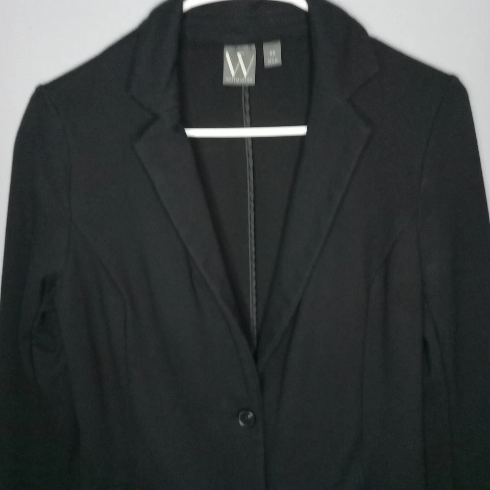 Blazer de jersey negro Worthington para mujer XS | Capa elástica suave para trabajo o jeans Foto 3 de 4