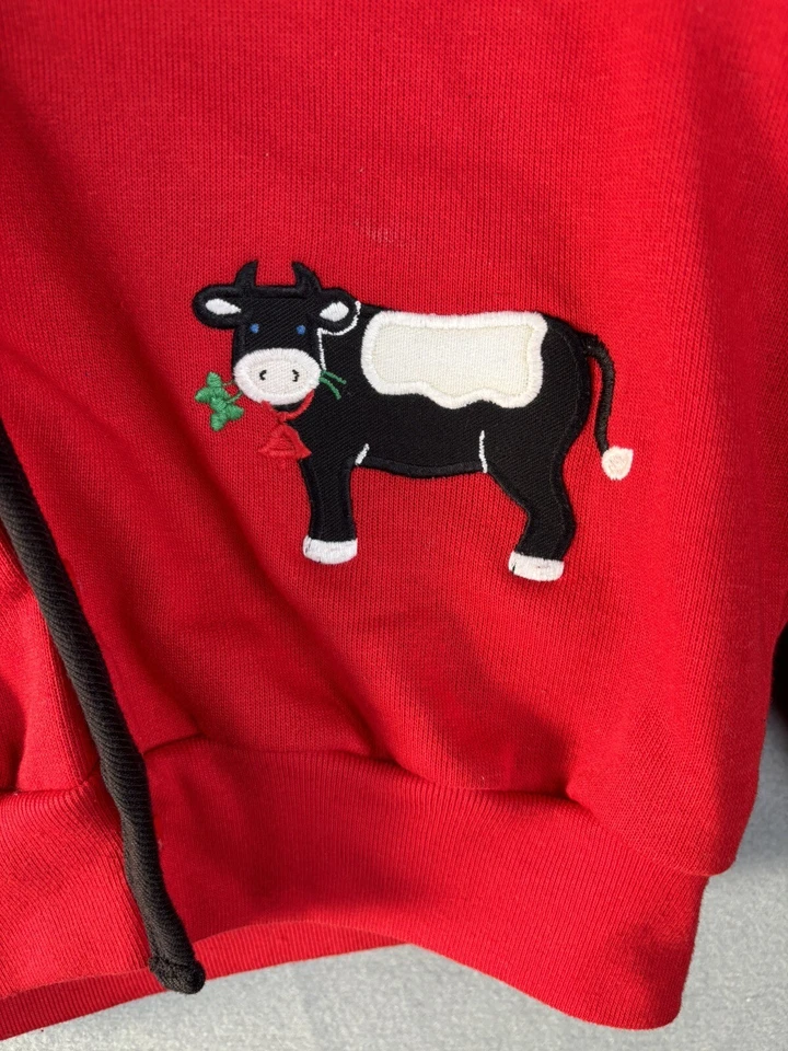 Suéter Cárdigan Vintage Kelly’s Kids XL Rojo Forrado de Vellón Abotonado EE. UU. #2563 Foto 3 de 4