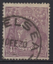 AUSTRALIA 1928 4.1/2d VIOLET KGV STAMP USED SMW P.13.1/2 X 12.1/2 SG.103