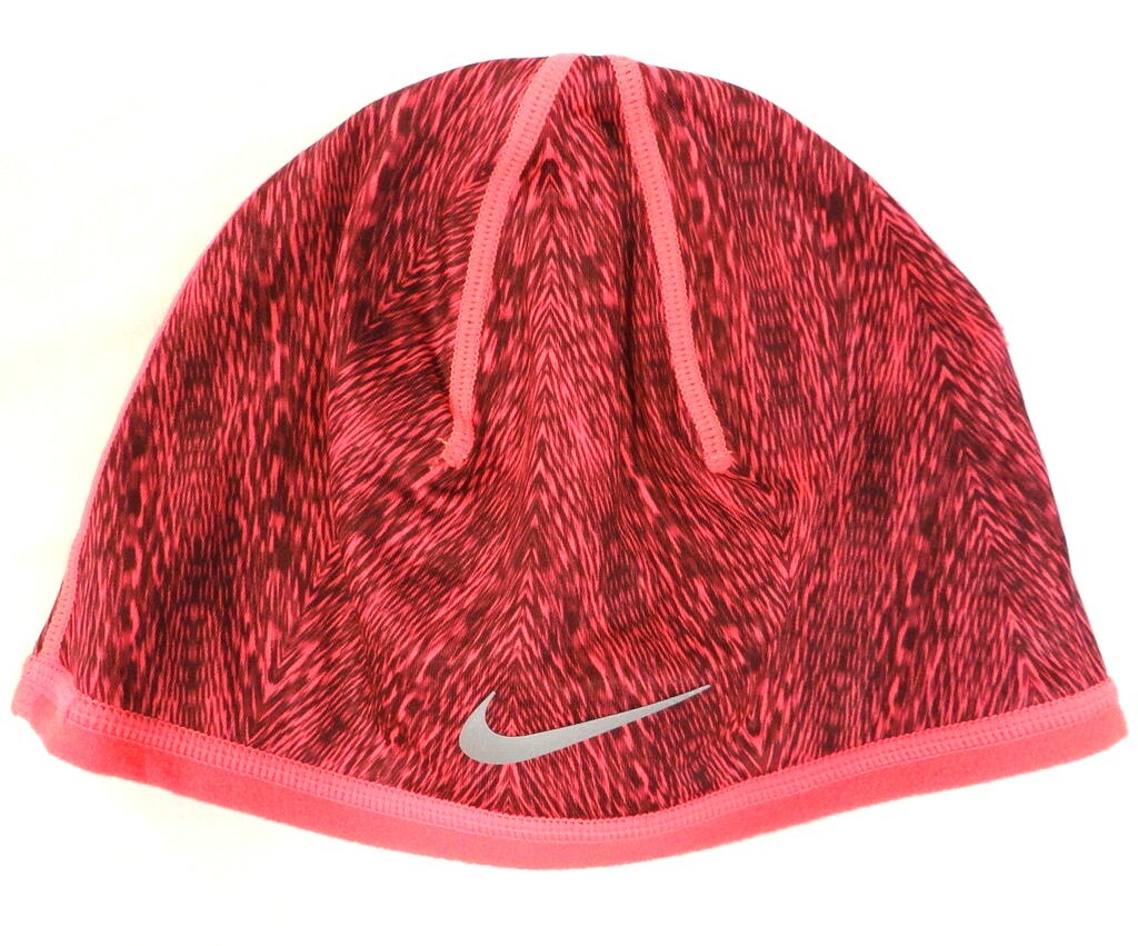 Nike Dri Fit Reversible Pink Fleece Beanie Run Running  display picture 1