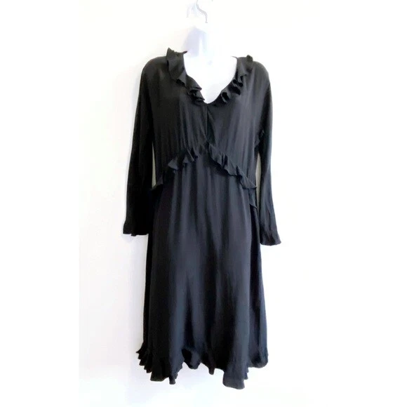 Robe vintage Gucci en soie délavée à volants, taille M