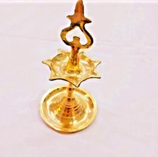 Brass Deva Candle Lamp (6.5")Rare Antique High Quality Decor Gift