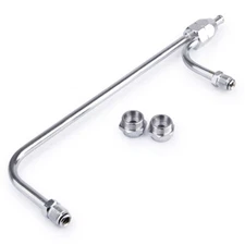 1552 Chrome Gas Line Fuel Line Kit NEW for 4-Barrel Carburetor 4150 3/8" Hose