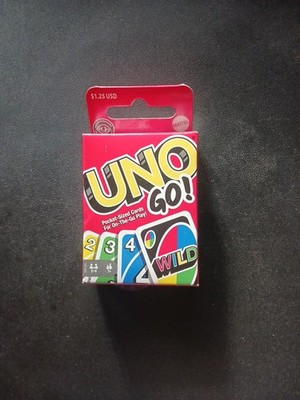 NEW! UNO GO! Card Game for Kids Adults, Fun Mini Pocket-Sized Party Travel Set