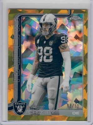 2025 Topps Chrome Sapphire Football Maxx Crosby Gold Sapphire /50 Raiders
