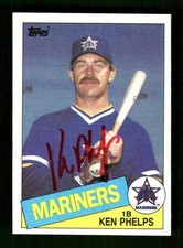 1985 Topps 582 Ken Phelps signed auto autograph  red sharpie ASC BXCP58