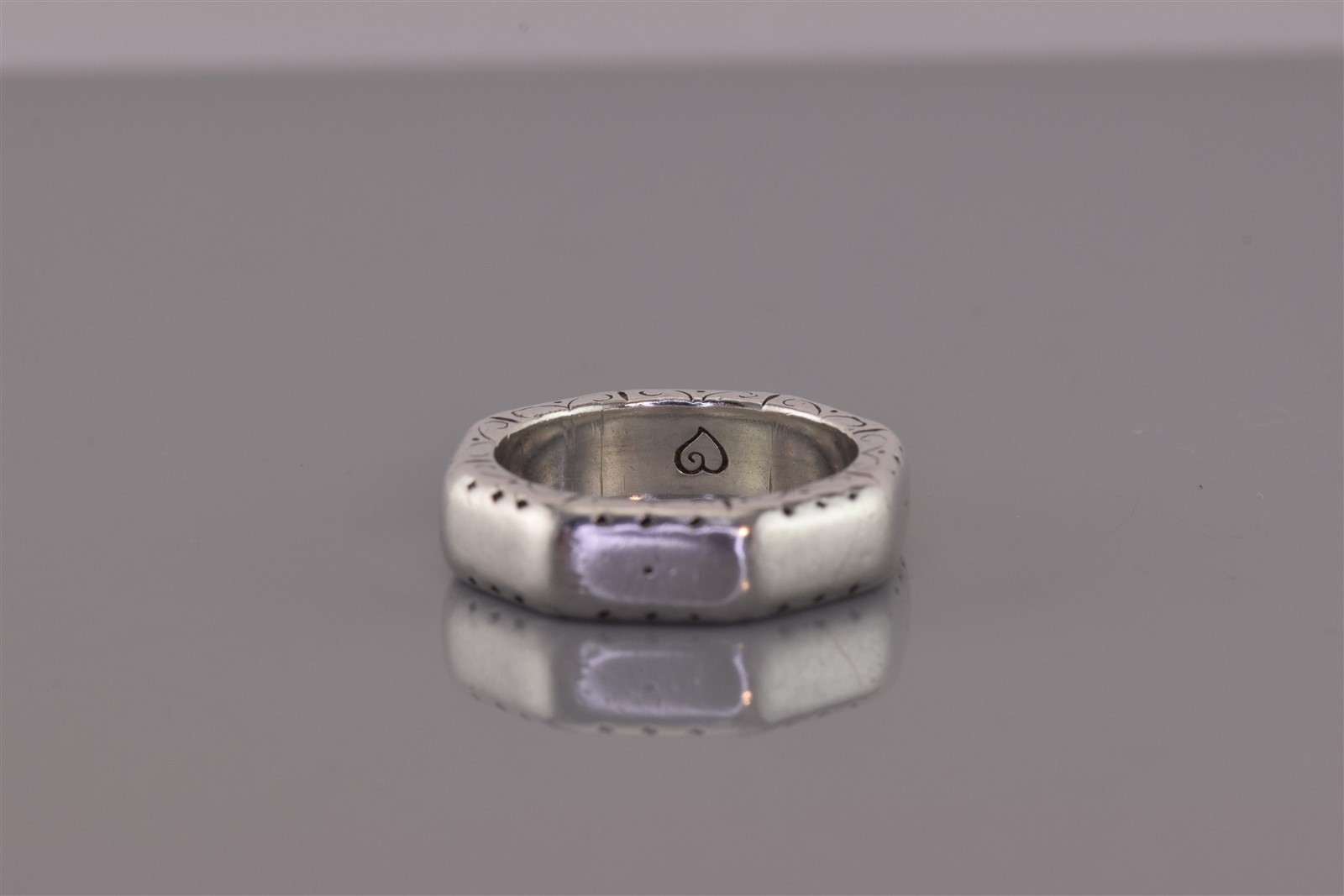 Brighton Sterling Silver 6mm Solid Hexed Band Rin… - image 7