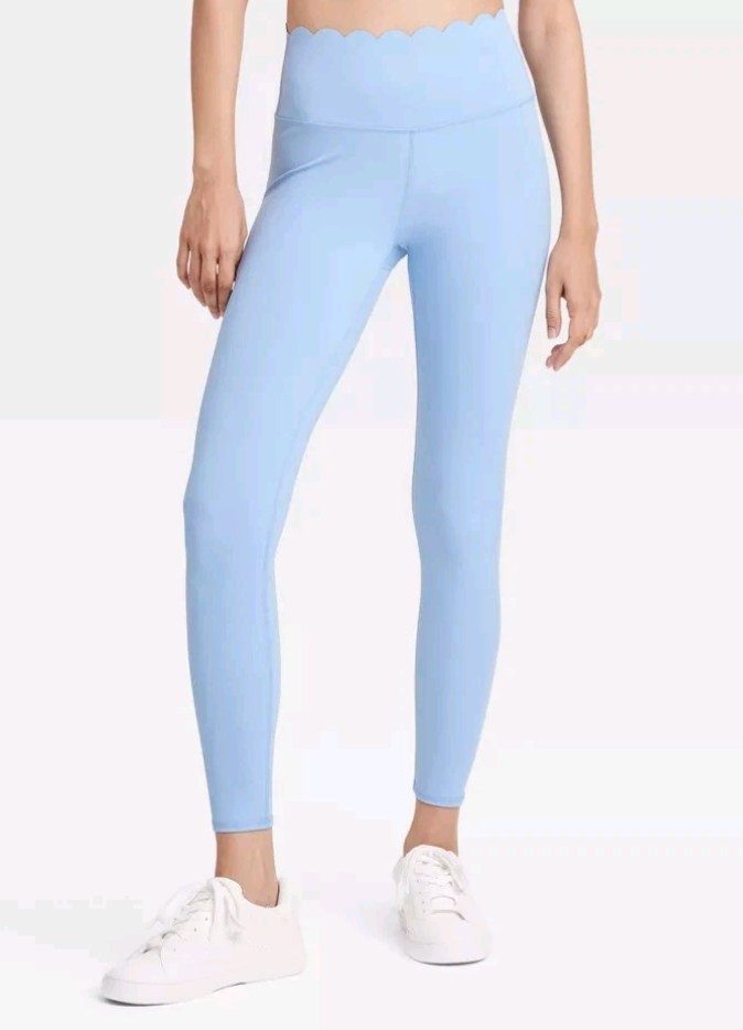 Women's Scallop Detail High-Rise 7/8 Leggings - JoyLab size M