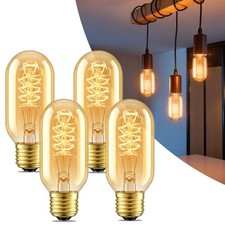 T45 Edison Bulbs 40 Watt Vintage Edison Light Bulbs Dimmable E26 Base 40W 4Pack