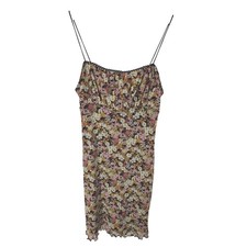 Forever 21 Y2K Babydoll Floral Mesh Slip Mini Dress Spaghetti Strap Small Lace
