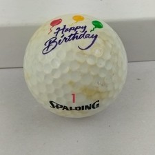 Vintage Spalding Golf Ball Happy Birthday Logo Collectors Display Gift
