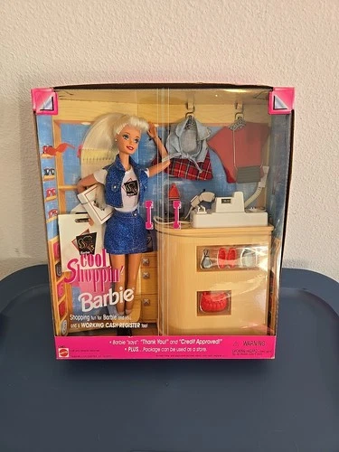 Vintage 1997 Cool Shoppin' Barbie Doll Play Set Cash Register Barbie Voice 17487