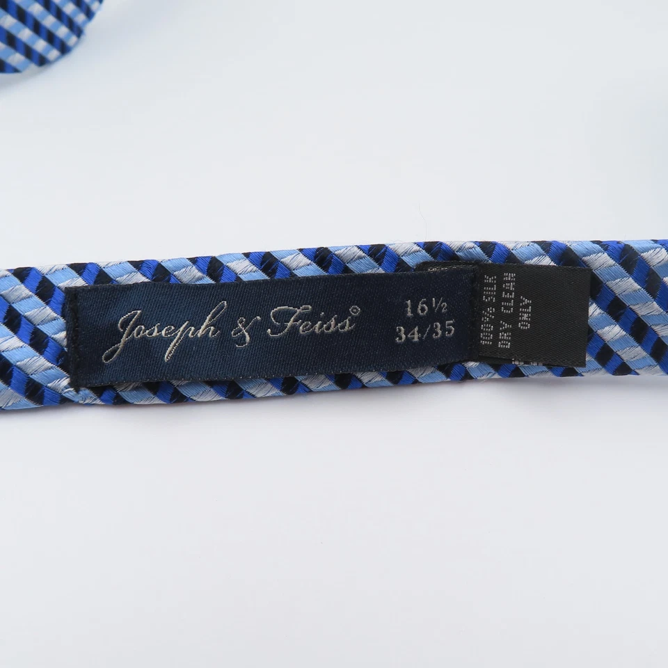 Галстук-бабочка Joseph & Feiss шелковый самостоятельный галстук синий клетчатый ширина 2,25 дюйма - Изображение 4 из 4