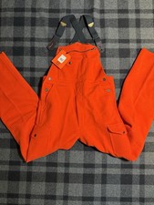 BNWT Filson Mackinaw Bibs - Size 36 - Blaze Orange - Made In USA - Unhemmed