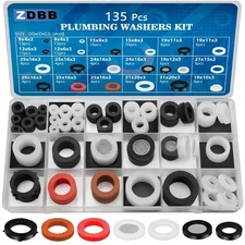 ZDBB 135 Pcs Flat Washer,Silicone and Nitrile Rubber Assortment Kit, Used for...