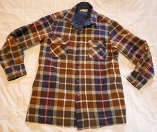 Vintage Arrow Sportswear Plaid Button Up Nylon Lined Flannel Shirt Mens MED