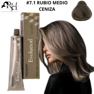 Tinte para el cabello Alfaparf Evolution 2.05 oz #7.1 RUBIO MEDIO CENIZA