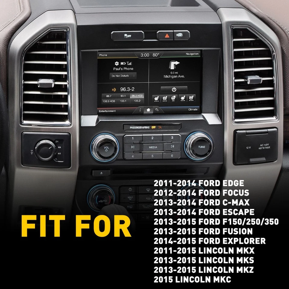 Juego de 2 pantallas táctiles BT4T-18B955-AE para Ford Edge Focus F150/250/350 Fusion Lincoln Foto 2 de 4