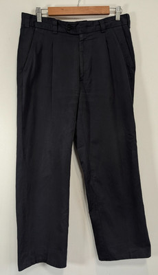 Oakman Chinos Trousers Mens 32 R Navy Blue Cotton Classic Work Rugged