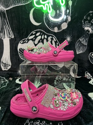 Custom “Barbie” Fur lined Hot Pink Crocs (6W)