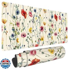 Wild Flowers Large Mouse Pad,Gaming Keyboard Desk Pad,Extended Mouse Mat Non-