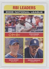 2009 O-Pee-Chee League Leaders Ryan Howard David Wright Adrian Gonzalez #536 0a1